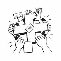 Clean Teamwork illustration with copy space for business reports concept as A visually appealing teamwork illustration with copy space designed to enhance business reports and presentati Set 5 vector