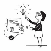 Clean Teacher with a lightbulb and a sleeping icon representing focus and distraction with ample space for text concept as A teacher holding a lightbulb and a sleeping icon symbolizing vector