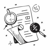 Clean Tax form and magnifying glass icon with copy space for financial reviews concept as An artistic rendering of a tax form and magnifying glass icon with spacious copy space suitable Set 3 vector