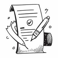 Clean Tax document and pen icon with copy space for website banners concept as A sleek tax document and pen icon with generous copy space suitable for creating eye catching website banne vector