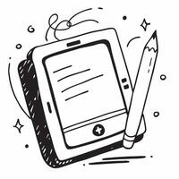 Clean Tablet and stylus with blank space for custom branding concept as A customizable tablet and stylus icon with blank space for adding custom branding elements making it suitable for vector