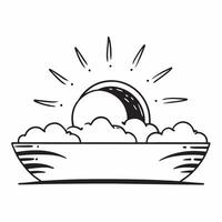 Clean Sunrise symbol with copy space for website banners concept as A sleek sunrise symbol with generous copy space suitable for creating eye catching website banners and headers to show vector