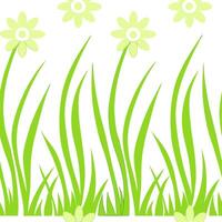 Clean Sunlit grass and flowers seamless tile pattern with gentle spring breezes and vibrant green hues concept as Sunlit grass and flowers sway in a gentle spring breeze creating a seaml vector