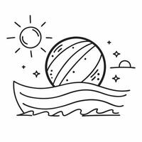 Clean Sun and beach ball icon with space for text and icons on a blue background concept as A versatile sun and beach ball icon featuring space for both text and icons on a clean blue ba vector