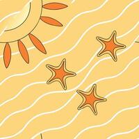 Clean Sun kissed beach seamless tile pattern with golden sands sparkling waves and vibrant summer energy concept as Golden sands and sparkling waves capture the essence of summer creatin vector