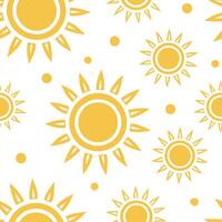 Clean Summer sun seamless tile pattern with sun motifs and light yellow gradients for a fresh cheerful home concept as Sun motifs and light yellow gradients in a seamless pattern for bri vector