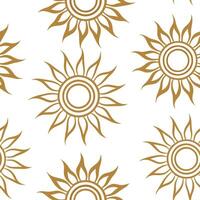 Clean Summer sun seamless tile pattern with warm golden hues and abstract sun designs for modern interiors concept as Abstract sun designs and golden hues arranged seamlessly to add a mo vector