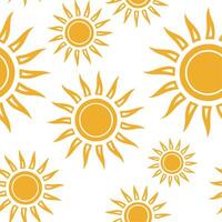 Clean Summer sun seamless tile pattern with radiant sunbursts and warm yellow hues for vibrant spaces concept as Bright sunbursts and warm yellow tones arranged seamlessly for a vibrant vector