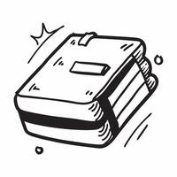 Clean Suitcase icon with copy space on a white background concept as A image of a suitcase icon with ample copy space on a white background perfect for travel and luggage themed v vector