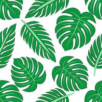 Clean Summer leaves seamless pattern with bright green and jungle leaves for vibrant outdoor decor concept as Bright green jungle leaves arranged in a seamless pattern to create a vibran vector