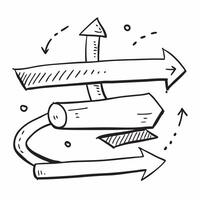 Clean Straight arrow and a zigzag arrow symbolizing focus and distraction with ample space for text concept as A straight arrow and a zigzag arrow representing the dos of maintaining fo vector