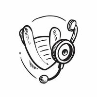 Clean Stethoscope icon with copy space on a gray background concept as A image of a stethoscope icon with ample copy space on a gray background perfect for medical and healthcare vector