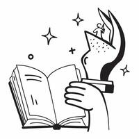 Clean Statue of Liberty and an open book symbolizing freedom and knowledge with ample space for text concept as The Statue of Liberty holding an open book representing freedom and the p vector