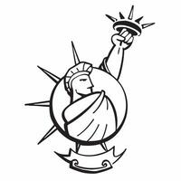 Clean Statue of Liberty and a compass symbolizing direction and freedom with ample space for text concept as The Statue of Liberty with a compass representing the direction and freedom vector