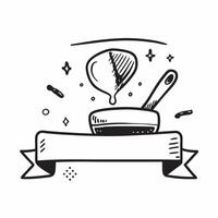 Clean Spatula and frying pan icon with copy space for website banners concept as A sleek spatula and frying pan icon with generous copy space suitable for creating eye catching website b vector