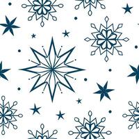 Clean Sparkling Christmas stars and snowflakes seamless tile pattern with luminous winter accents concept as Luminous winter accents with sparkling Christmas stars and snowflakes create vector