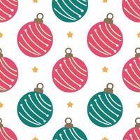 Clean Sparkling Christmas tree ornaments seamless tile pattern with vibrant festive colors concept as Vibrant festive colors highlight sparkling Christmas tree ornaments in seamless tile vector