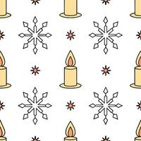 Clean Sparkling snowflake and candlelight seamless tile pattern with warm winter glow concept as Sparkling snowflakes and warm candlelight create a seamless tile pattern with a cozy wint vector