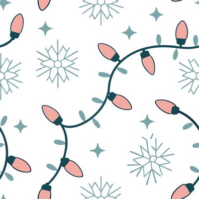 Clean Sparkling Christmas lights and snowflakes seamless tile pattern with radiant winter accents concept as Radiant Christmas lights and sparkling snowflakes create seamless tile patter Set 2