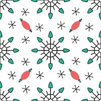 Clean Sparkling Christmas lights and snowflakes seamless tile pattern with radiant winter accents concept as Radiant Christmas lights and sparkling snowflakes create seamless tile patter vector