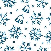 Clean Sparkling snowflakes and Christmas bells seamless tile pattern with festive winter accents concept as Festive winter accents with sparkling snowflakes and Christmas bells create se vector