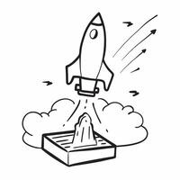 Clean Space Shuttle and Launch Pad concept as Space shuttle on a launch pad with ample copy space symbolizing the preparation and excitement of space missions in Photo Stock Concept vector