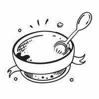 Clean Soup bowl and spoon icon with ample space for text and graphics concept as An iconographic soup bowl and spoon design offering ample space for both text and graphics perfect for il vector