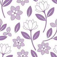 Clean Soft pastel spring garden seamless pattern with lilacs and magnolias for peaceful home gardens concept as Gentle lilacs and magnolias in soft pastel tones arranged seamlessly for a vector