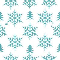 Clean Snowflake and reindeer seamless tile pattern with winter forest elements and cool tones concept as Snowflakes paired with reindeer create a seamless tile pattern with winter forest Set 2 vector