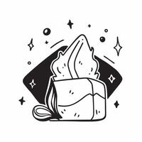 Clean Sleeping bag and campfire illustration with space for text and graphics concept as An illustrative sleeping bag and campfire design featuring ample space for both text and graphics vector