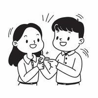 Clean Sister Tying Rakhi and Brother Smiling concept as A sister tying a Rakhi on her brothers wrist both smiling with ample copy space symbolizing the joyous bond and tradition of Raksh vector