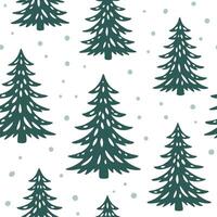 Clean Snow covered pine trees seamless tile pattern with soft white snow and evergreen foliage concept as Soft white snow blankets evergreen pine trees in this seamless tile pattern perf vector