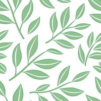 Clean Simple leaf pattern seamless tile design with light green tones for a fresh spring aesthetic concept as Simple leaf motifs with light green tones create a fresh and minimalist seam vector