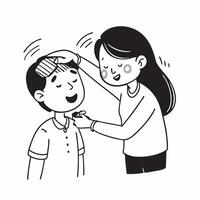 Clean Sister Applying Tilak and Brother Holding Rakhi concept as A sister applying tilak on her brother forehead while he holds a Rakhi with ample copy space symbolizing the ceremonial a vector