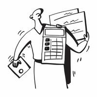 Clean Silhouette of a warehouse worker and an expense tracker symbolizing cost management in double exposure with copy space concept as A silhouette of a warehouse worker intertwined wi vector