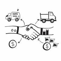 Clean Silhouette of a transport depot and a financial summary symbolizing financial summary in double exposure with copy space concept as A silhouette of a transport depot intertwined w vector