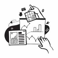 Clean Silhouette of a warehouse and a financial statement symbolizing supply chain accounting in double exposure with copy space concept as A silhouette of a warehouse intertwined with vector