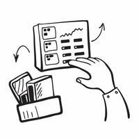 Clean Silhouette of a stock aisle and a turnover dashboard symbolizing inventory monitoring in double exposure with copy space concept as A silhouette of a stock aisle intertwined with vector