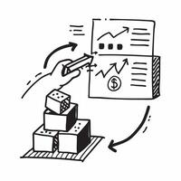 Clean Silhouette of a stock warehouse and a sales turnover graph symbolizing stock to sales turnover in double exposure with copy space concept as A silhouette of a stock warehouse inte vector
