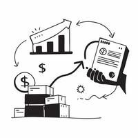 Clean Silhouette of a shipping dock and a cost efficiency graph symbolizing cost efficiency in double exposure with copy space concept as A silhouette of a shipping dock intertwined wit vector