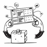 Clean Silhouette of a robotic sorter and a logistics dashboard symbolizing automated sorting efficiency in double exposure with copy space concept as A silhouette of a robotic sorter in vector