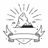 Clean Silhouette of a person and mountain range symbolizing nature and adventure in double exposure with copy space concept as A silhouette of a person intertwined with a mountain range vector