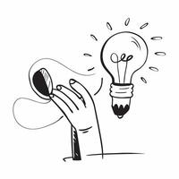 Clean Silhouette of a person and a light bulb symbolizing innovative ideas in double exposure with copy space concept as A silhouette of a person merged with a light bulb representing t Set 2 vector