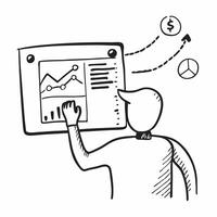 Clean Silhouette of a person and a market index chart symbolizing market performance in double exposure with copy space concept as A silhouette of a person merged with a market index ch vector