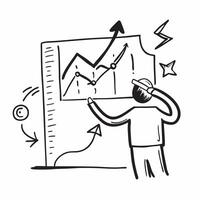 Clean Silhouette of a person and a line graph symbolizing economic trends in double exposure with copy space concept as A silhouette of a person intertwined with a line graph representi vector