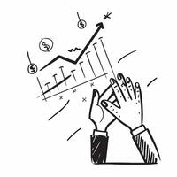 Clean Silhouette of a person and a financial trend chart symbolizing economic analysis in double exposure with copy space concept as A silhouette of a person intertwined with a financia vector