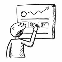 Clean Silhouette of a person and a dividend chart symbolizing investment returns in double exposure with copy space concept as A silhouette of a person merged with a dividend chart repr vector