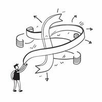 Clean Silhouette of a person and a dividend chart symbolizing investment returns in double exposure with copy space concept as A silhouette of a person merged with a dividend chart repr Set 2 vector