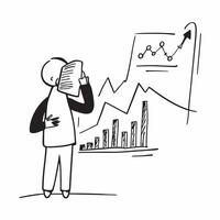Clean Silhouette of a person and a candlestick chart symbolizing stock analysis in double exposure with copy space concept as A silhouette of a person merged with a candlestick chart re vector