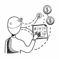 Clean Silhouette of a person and a currency exchange graph symbolizing forex trading in double exposure with copy space concept as A silhouette of a person merged with a currency exchan vector
